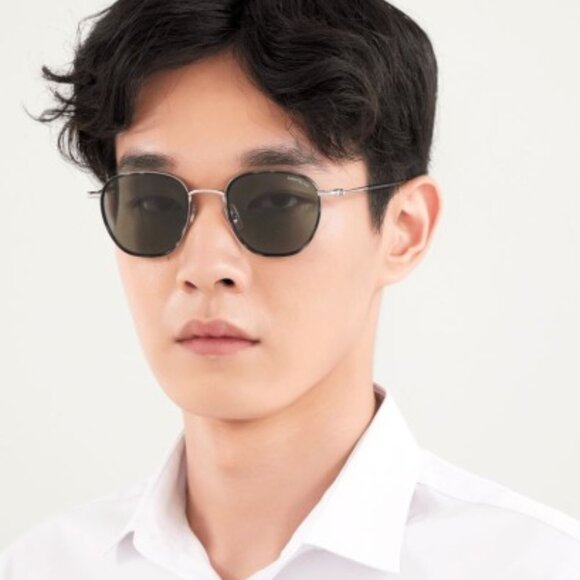 Montblanc MB0160S 001 Sunglasses Silver/Black Square Frame, Grey Lenses - Picture 2 of 11